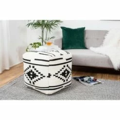 Noir Noor Pouf Black/White Geometric - Anji Mountain 11 Noir Noor Pouf Black/White Geometric - Anji Mountain -Ottomans Official Shop unnamed file 5440