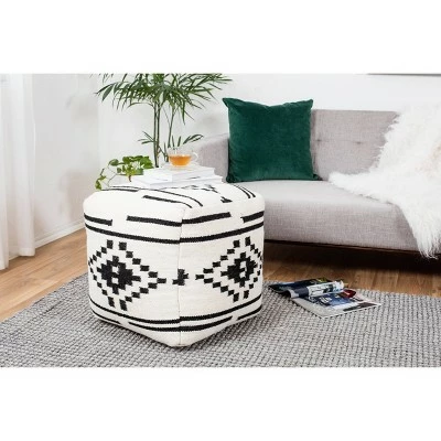 Noir Noor Pouf Black/White Geometric - Anji Mountain 7 Noir Noor Pouf Black/White Geometric - Anji Mountain - Image 5