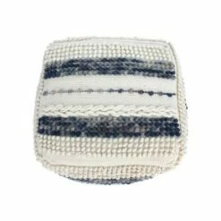 Hambo Contemporary Wool and Cotton Pouf Ottoman White/Blue - Christopher Knight Home 9 Hambo Contemporary Wool and Cotton Pouf Ottoman White/Blue - Christopher Knight Home -Ottomans Official Shop unnamed file 5442