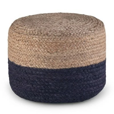 Maron Contemporary Round Pouf Pink/Natural - WyndenHall 8 Maron Contemporary Round Pouf Pink/Natural - WyndenHall - Image 7