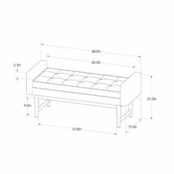 Verken Mid Century Modern Settee Bench - Project 62 Gray -Ottomans Official Shop unnamed file 547