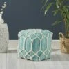 Bluesage Moroccan Inspired Ottoman Pouf Aqua/Ivory - Christopher Knight Home -Ottomans Official Shop unnamed file 5472