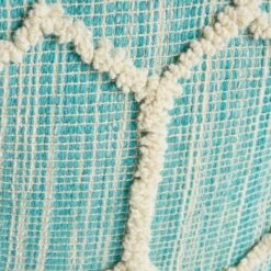 Bluesage Moroccan Inspired Ottoman Pouf Aqua/Ivory - Christopher Knight Home -Ottomans Official Shop unnamed file 5475
