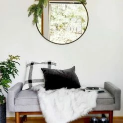 Verken Mid Century Modern Settee Bench - Project 62 Gray -Ottomans Official Shop unnamed file 549