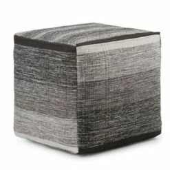 Frances Cube Pouf - WyndenHall Patterned Gray Melange -Ottomans Official Shop unnamed file 5500