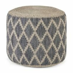Nesbitt Round Pouf - WyndenHall Natural/gray -Ottomans Official Shop unnamed file 5536