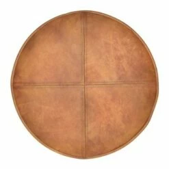 Darian Round Pouf Distressed Light Brown Leather - WyndenHall -Ottomans Official Shop unnamed file 5545