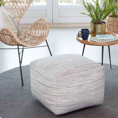 Joya Pouf Gray/Ivory - Anji Mountain 6 Joya Pouf Gray/Ivory - Anji Mountain - Image 4