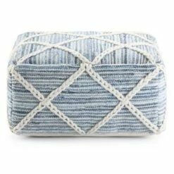 Woodley Square Pouf Natural/Blue - WyndenHall -Ottomans Official Shop unnamed file 5573