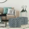 Tatum Square Pouf - WyndenHall Dark Blue/white -Ottomans Official Shop unnamed file 5581