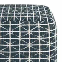 Tatum Square Pouf - WyndenHall Dark Blue/white -Ottomans Official Shop unnamed file 5585