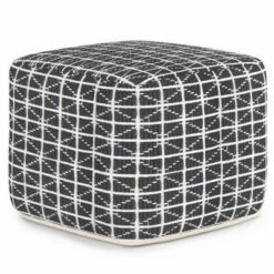 Tatum Square Pouf - WyndenHall Dark Blue/white -Ottomans Official Shop unnamed file 5588