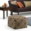 Mirella Square Moroccan Inspired Pouf Kilim Patterned - WyndenHall -Ottomans Official Shop unnamed file 5590