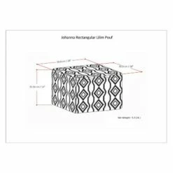 Mirella Square Moroccan Inspired Pouf Kilim Patterned - WyndenHall -Ottomans Official Shop unnamed file 5593