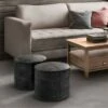 Darian Round Pouf - WyndenHall Distressed Brown -Ottomans Official Shop unnamed file 5595