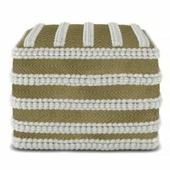 Jericho Square Woven PET Polyester Pouf Natural/White - WyndenHall 9 Jericho Square Woven PET Polyester Pouf Natural/White - WyndenHall -Ottomans Official Shop unnamed file 5633