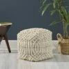 Bluffside Boho Wool and Cotton Ottoman Pouf Gray/Ivory - Christopher Knight Home -Ottomans Official Shop unnamed file 5646