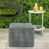 Laurene Square Woven PET Polyester Pouf Gray/White - WyndenHall -Ottomans Official Shop unnamed file 5650