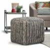 Morell Cube Pouf Natural/Blue - WyndenHall