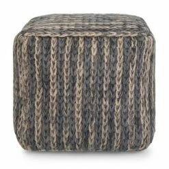 Morell Cube Pouf Natural/Blue - WyndenHall -Ottomans Official Shop unnamed file 5660