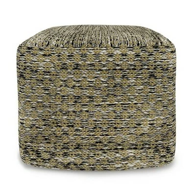 Tabitha Square Woven PET Polyester Pouf Green/Black - WyndenHall 7 Tabitha Square Woven PET Polyester Pouf Green/Black - WyndenHall - Image 5