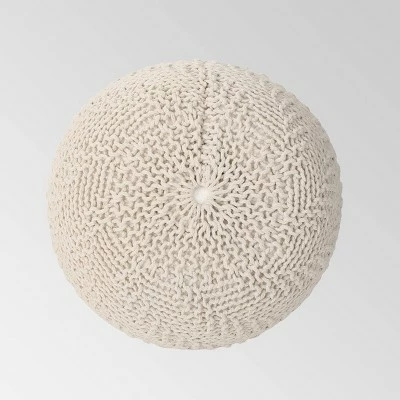 Alwes Knitted Pouf - Christopher Knight Home Dark Gray 5 Alwes Knitted Pouf - Christopher Knight Home Dark Gray - Image 3