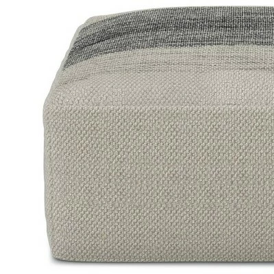 Irena Square Woven PET Polyester Pouf Gray/White - WyndenHall 6 Irena Square Woven PET Polyester Pouf Gray/White - WyndenHall - Image 4