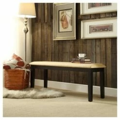 Kensington Bench Wood Black/Tan - Inspire Q