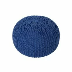 Abena Modern Knitted Cotton Round Pouf - Christopher Knight Home Beige -Ottomans Official Shop unnamed file 5735