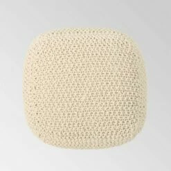 Elowski Knitted Pouf - Christopher Knight Home Beige -Ottomans Official Shop unnamed file 5751