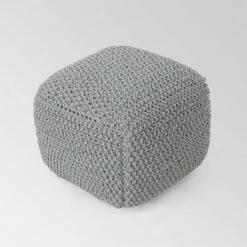 Elowski Knitted Pouf - Christopher Knight Home Beige -Ottomans Official Shop unnamed file 5753