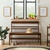 Hearth & Hand W/Magnolia Furniture Wood Ladder Back Bench - Hearth & Hand™ with Magnolia Brown -Ottomans Official Shop unnamed file 579