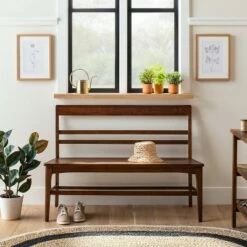 Hearth & Hand W/Magnolia Furniture Wood Ladder Back Bench - Hearth & Handâ„¢ with Magnolia Brown