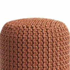 Allish Round Knitted PET Polyester Pouf Orange - WyndenHall 9 Allish Round Knitted PET Polyester Pouf Orange - WyndenHall -Ottomans Official Shop unnamed file 5796
