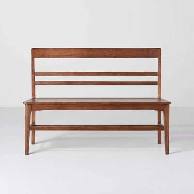 Hearth & Hand W/Magnolia Furniture Wood Ladder Back Bench - Hearth & Hand™ with Magnolia Brown 4 Hearth & Hand W/Magnolia Furniture Wood Ladder Back Bench - Hearth & Hand™ with Magnolia Brown - Image 2