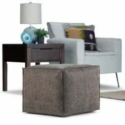 Dante Square Pouf Distressed Brown - WyndenHall