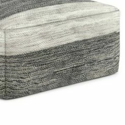 Buchanan Square Woven PET Polyester Pouf Gray/White - WyndenHall -Ottomans Official Shop unnamed file 5810