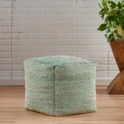Abella Moroccan Inspired Pouf - Christopher Knight Home Ivory