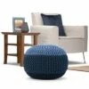 Rigby Hand Knit Round Pouf - Wyndenhall Navy Blue -Ottomans Official Shop unnamed file 5824