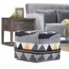Bebe Transitional Square Pouf Black/Gray/White - WyndenHall -Ottomans Official Shop unnamed file 5832