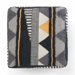 Bebe Transitional Square Pouf Black/Gray/White - WyndenHall -Ottomans Official Shop unnamed file 5836
