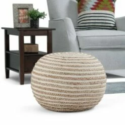 Deni Round Pouf Natural Jute - WyndenHall