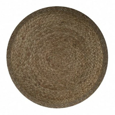 Maron Round Pouf Teal/ Natural - WyndenHall 5 Maron Round Pouf Teal/ Natural - WyndenHall - Image 3