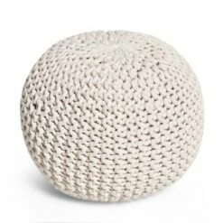 Moro Handcrafted Modern Cotton Pouf - Christopher Knight Home Ecru -Ottomans Official Shop unnamed file 5911