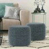 Brodie Round Braided Pouf Aegean Blue/Natural - WyndenHall -Ottomans Official Shop unnamed file 5919