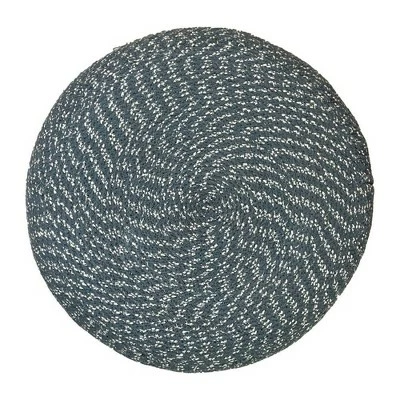 Brodie Round Braided Pouf Aegean Blue/Natural - WyndenHall 5 Brodie Round Braided Pouf Aegean Blue/Natural - WyndenHall - Image 3