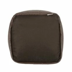 Baddow Contemporary Faux Leather Channel Stitch Cube Pouf - Christopher Knight Home Gray