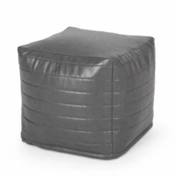 Baddow Contemporary Faux Leather Channel Stitch Cube Pouf - Christopher Knight Home Gray 19 Baddow Contemporary Faux Leather Channel Stitch Cube Pouf - Christopher Knight Home Gray -Ottomans Official Shop unnamed file 5931