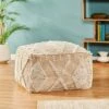 Brinket Large Contemporary Handcrafted Faux Yarn Square Pouf Ivory/Taupe - Christopher Knight Home 1 Brinket Large Contemporary Handcrafted Faux Yarn Square Pouf Ivory/Taupe - Christopher Knight Home -Ottomans Official Shop unnamed file 5932