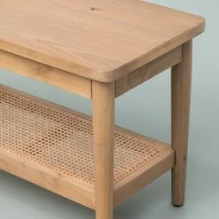 Hearth & Hand W/Magnolia Furniture Wood & Cane Bench Natural - Hearth & Hand™ with Magnolia -Ottomans Official Shop unnamed file 595